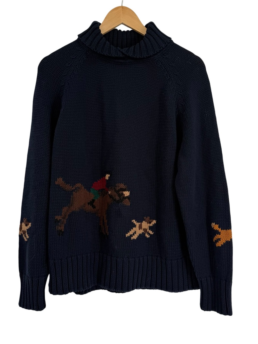 Pendleton NWT Sweater Size 2X Fox Hunt turtleneck Navy Cotton Vintage Adult
